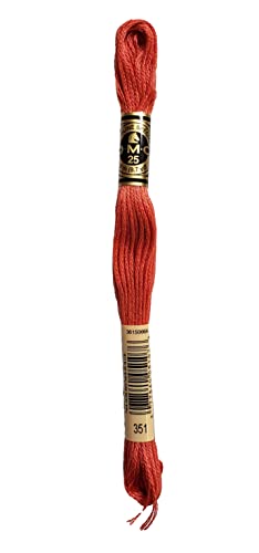 DMC 6-Strand Embroidery Cotton Bundle - Coral Color Family - 5 Skeins of Thread - 8.7yd Skeins