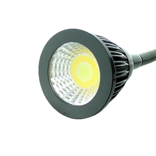 QUANS 5W 3 Colors LED Clip on Tube Flexible Work Desk Table Bed Light Black - color: Black