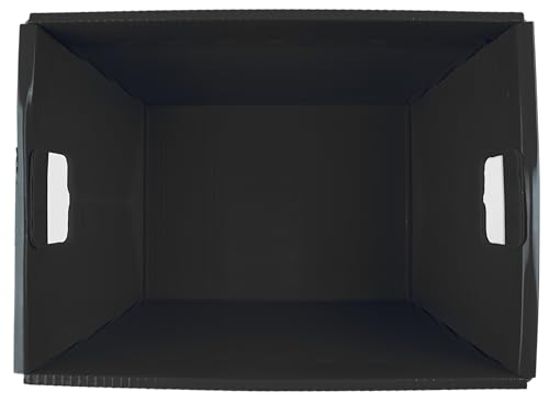 18x13x12" (3 Pack) Space Age Handled Storage Mail Tote, Black - color: Black