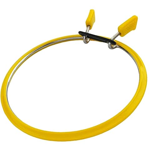 Nurge Metal Embroidery Hoops - Premium Spring Tension Embroidery Hoop for Cross Stitch - Durable Ring with Quick Release Safety Clip - Ideal for Crafters,Beginners & Professionals - Yellow - Medium - color: Yellow, size: Medium