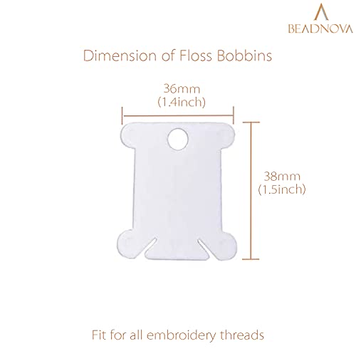 BEADNOVA Embroidery Floss Bobbins 150pcs Embroidery Thread Holder Floss Holder Thread Bobbins for Cross Stitch Crafting Sewing