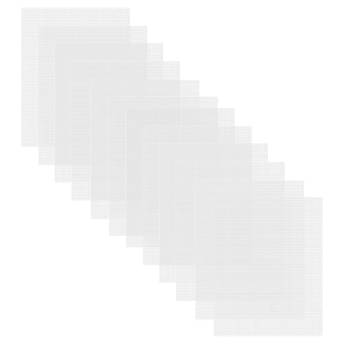 Caydo 12 Pieces 7 Count Plastic Mesh Canvas Sheets, Eye Mesh 10.5x13.5 Inch - color: Clear White - 12pcs