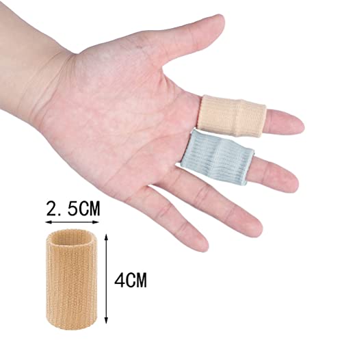 20 Pcs Finger Sleeves Protectors, Elastic Sport Finger Sleeves,Skin Tone/Grey - color: Skin tone,grey
