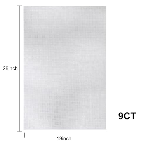 Aida Cloth 9 Count Cross Stitch Fabric,19×28inch (9CT,White) - color: White, size: 9CT