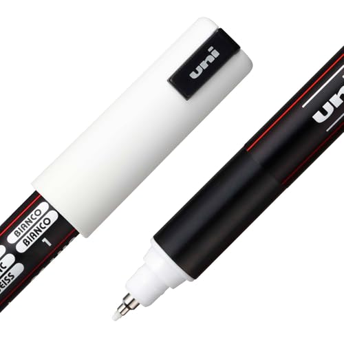 posca PC-1MR Water-Based Paint Markers, Extra Fine Tip (0.7mm), White, 3 Count - color: WHITE