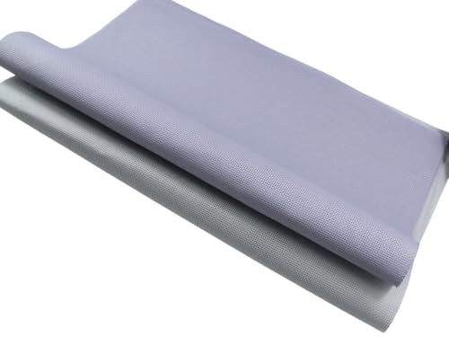 KCS 2 pc of 15" x 18"(38cmx45cm) 18 Count Cross Stitch Cotton Aida Cloth Needlework Fabric Box (Light Grey+Light Steel Grey,18CT) - color: Light Grey+light Steel Grey, size: 18CT