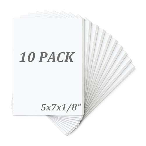 Mat Board Center Pack of 10 Acid-Free Foam Boards White 5x7 inch 1/8" Thick - color: White, size: 5x7