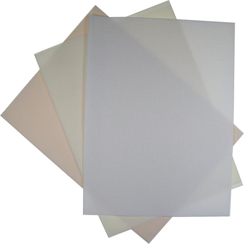 KCS 3 pc of 12" x 18"(30cmx45cm) 16 Count Cotton Aida Cloth Cross Stitch Fabric (White+Antique White+Ecru) - color: White+antique White+ecru
