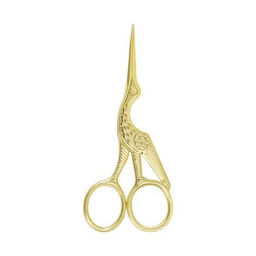 Golden Stork Embroidery Scissors Stainless Steel Sharp Tip Sewing Scissors for Everyday Use, Art Work, Needlework (1 Pcs 4.5Inch) - style: 1 Pcs 4.5Inch