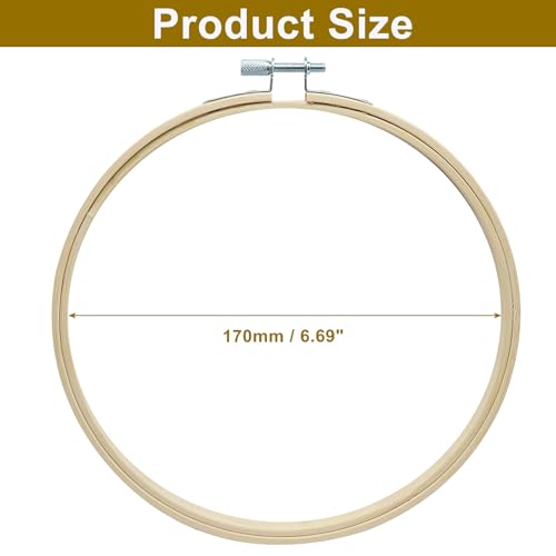 Unlorspy 7 Inch Circle Embroidery Hoops, 6Pcs Round Wood Bamboo - size: 7"