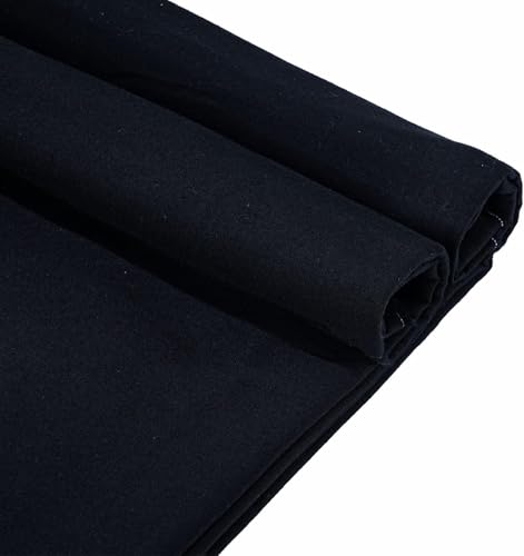 20 Yard 100% Cotton Muslin Fabric, 48" Wide, Medium Weight - Black - color: Black, size: 20 Yard
