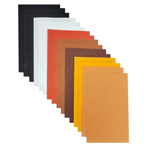 Jtnohx Felt for Crafts, 16 Pcs Felt Fabric, 7"×11.3" Stiff Felt Sheets, Craft Felt Square for Sewing (Brown White Black Series) - color: Brown Series