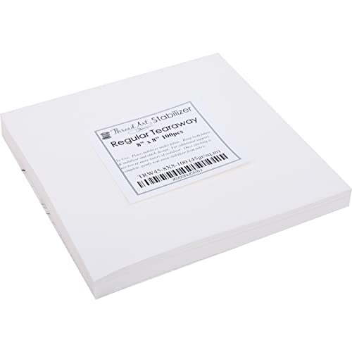 Threadart Tearaway Embroidery Stabilizer | 1.6 oz 8" x 8" 100 Precut Sheets