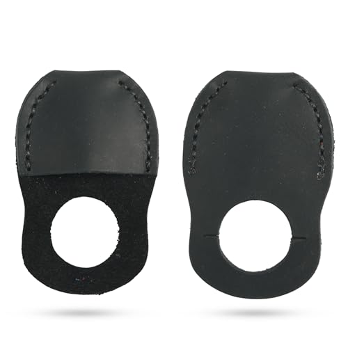 Toprank Leather Thumb Guard for Wood Carving - Premium Full Grain Leather Finger Protector, Handmade Carpenter Carving Kit Accessory (Black) - color: Black