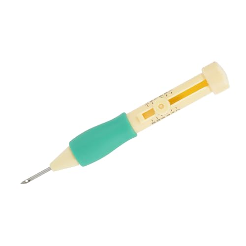 Needle Punch Tool, Embroidery Punch Punch Needle Tool Adjustable Needle Length Embroidery Needle Punch with 3 Sizes Needle Pen Kit Tool,Punch Needle Set for DIY Craft(Yellow+Green) - size: Yellow+green