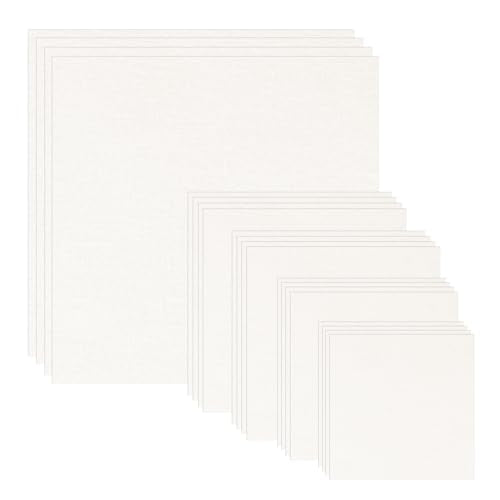 20 PCS Cotton Embroidery Fabric, Natural Color Cloth Squares - color: Natural Color, size: 5.9 to 19.6 Inch