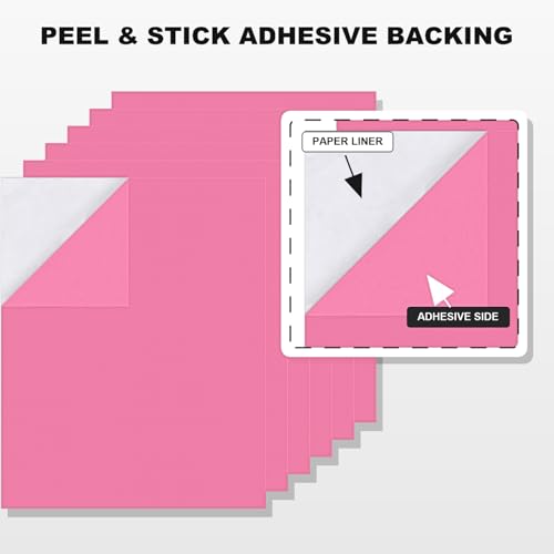 Self Adhesive Felt Sheets, 6PCS 13.4"x10.8" 2mm Thick Pink - color: Pink