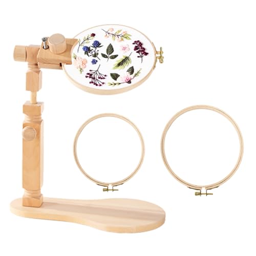 Sherbo Embroidery Hoop Stand with 6 and 7 Inch Hoops, Cross Stitch Holder - style: Standard