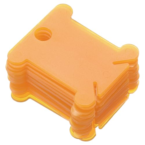 PATIKIL Plastic Floss Bobbins, 100 Pack Thread Cards Cross Cotton for Craft DIY Sewing Storage Case Embroidery, Orange - color: Orange