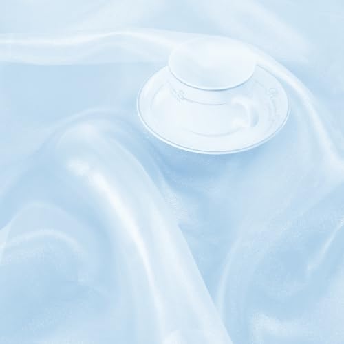 Manyshofu Baby Blue Organza Fabric by The Yard, 60 Wide (1 Yard) - color: Baby Blue, size: 1 Yard