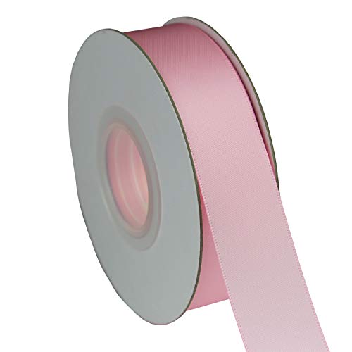 ITIsparkle 1" Inch Double Faced Satin Ribbon 50 Yards-Roll Set for Gift Wrapping Scrap Books Party Favor Hair Braids Baby Shower Decoration Floral Arrangement Craft Supplies, Light Pink Ribbon - color: Light Pink