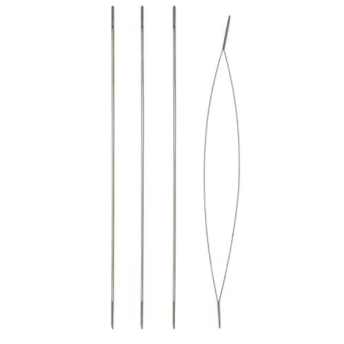 The Beadsmith Big Eye Beading Needles, 2.125 inches, 4 per Card, Sharp Points, Use for General Sewing, Weaving and Embroidery, Very Easy to Thread - size: 2.13" Long - 4 Needles