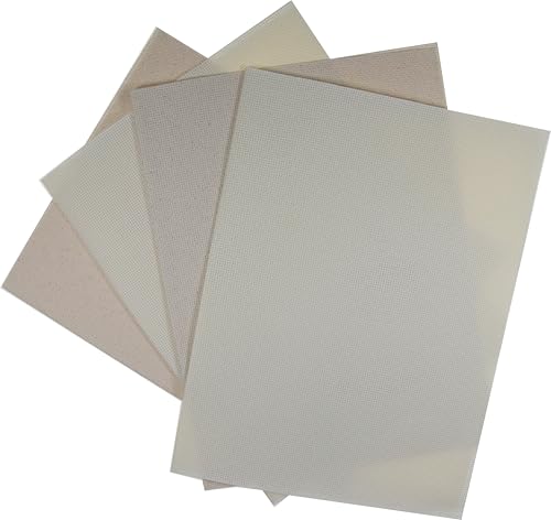 KCS 4 pc of 12" x 18"(30cmx45cm) 14CT Counted Cotton Aida Cloth Cross Stitch Fabric (Cream+Oatmeal) - color: Cream+oatmeal