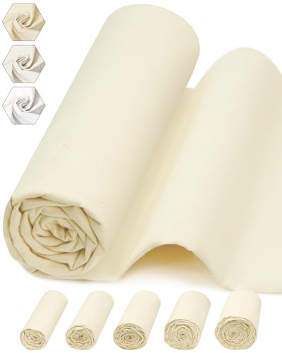 FIVEIZERO 100% Cotton Muslin Fabric by The Yard,63in x 1Yards Unbleached Natural Cotton Material–Medium Weight Beige Calico Fabric for Sewing,Quilting,Embroidery,Crafts & Apparel Projects - color: Natural Unbleached, size: 1 yard pre cut