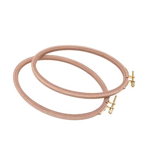 BWRMHME 8 X 5 Inch Beechwood Oval Embroidery Hoops Tightness Adjustable Wooden Cross Stitch Hoops Embroidery Tool Hand Craft Art Set of 5