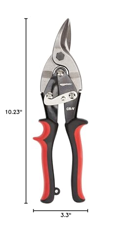 Amazon Basics 3-Piece Aviation Snip Set for Metal Cutting with Comfort Grips, Left, Right and Straight Cut - size: 3-Piece Set (Left, Right, Straight)
