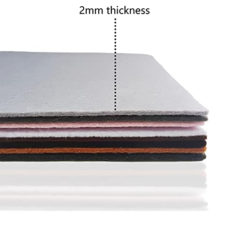 Jtnohx Stiff Felt, 2mm Thick Felt Sheets for Crafts, 8"x12" Hard Felt Fabric Squares 8Pcs for DIY Projects (Grey Brown Series) - color: Grey Brown Series