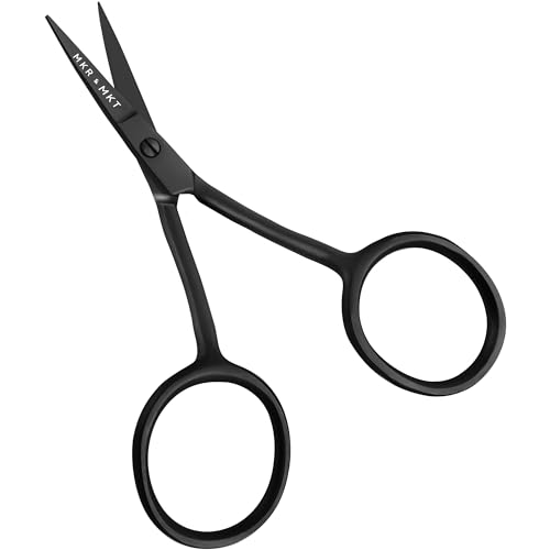 Applique Embroidery Scissors Set - Duckbill & Needlepoint, 4.5", Black - color: Black