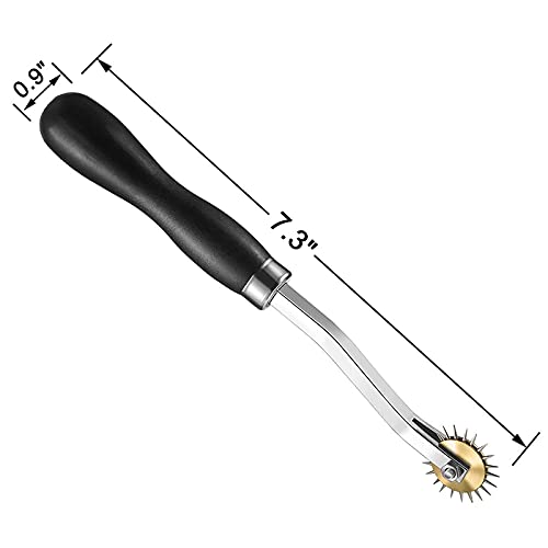 RJWKAZ Perfect 4mm Pattern Wheel Needle Point Tracing Wheel Sewing Wheel Leather Paper Cloth (Black) - color: black