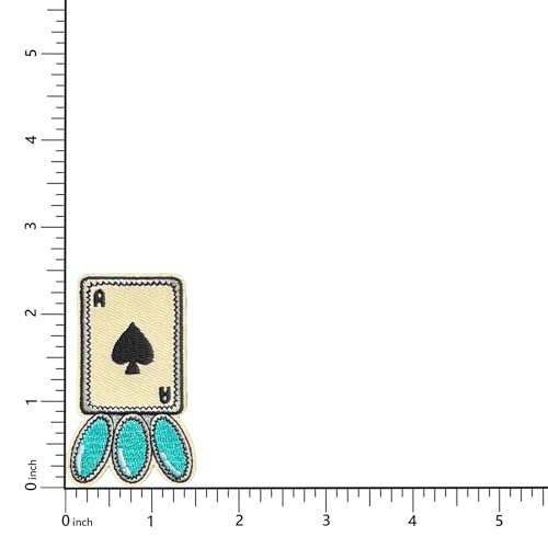 Ace Card Patch, 2.5" x 1.5", Embroidered Iron-On for Hats, Bags, Jackets, 2-Pack - color: Ace Card