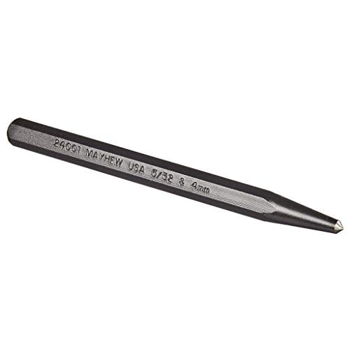 Mayhew Tools 24001 Center Punch, 5/32" - 4 mm x 4-1/2", Black Oxide Finish - size: 5/32" - 4 mm x 4-1/2"