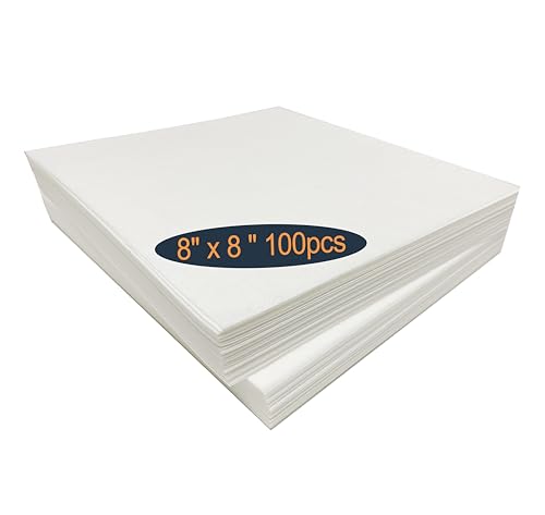 HimaPro Cut Away Embroidery Stabilizer Backing (8" x 8" x 100 PCs) - 100% Polyester - 2.5oz Medium Weight - Great for 4 x 4 and 6 x 6 Hoops - size: 8" x 8" x 100 PCs
