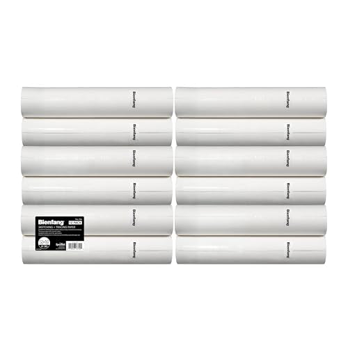 Bienfang Sketching & Tracing Paper Roll, White, 12 Inches x 50 Yards (12-Pack) - for Drawing, Trace, Sketch, Sewing Pattern