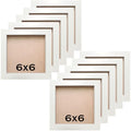 ZXT-parts 6x6 Picture Frames Set of 10 White Solid Wood Wall Mounted - size: 6x6