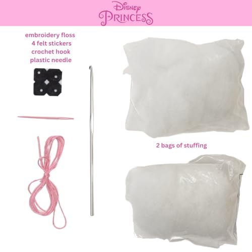 Disney Princess Crochet Kit for Beginners - Cinderella & Belle Craft Kit - color: Cinderella and Belle