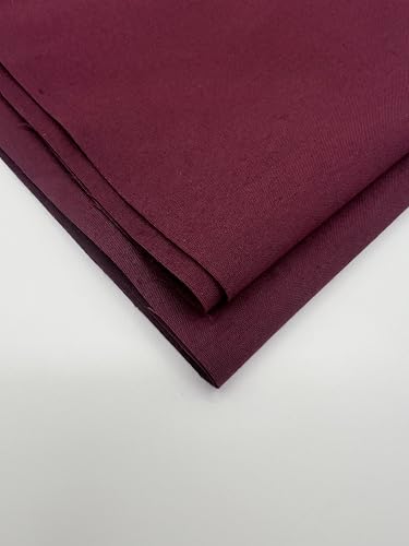 EOVEA - Cotton Polyester Fabric by The Yard – 60" Wide Broadcloth Fabric, Soft, Lightweight & Breathable Material for Lining, Curtains, Bedding, Skirts, Sewing Projects (Burgundy, 1 Yard) - color: Burgundy, size: 1 Yard
