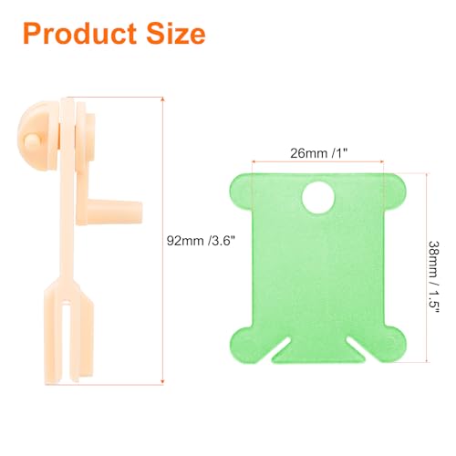 HARFINGTON 100pcs Embroidery Floss Bobbins with Bobbin Winder, Plastic Cross Stitch Thread Organizer Holder Cards Sewing Thread Sorting Tool Storage for Craft DIY Sewing, Light Green - color: Light Green