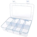 Xiaoyztan Bead Organizer Box Adjustable Dividers 8 Grids Clear 7.3x4.9 Inch - size: 7.9x4.9x1.65 in