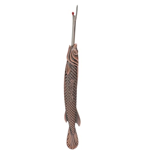 Keenso Multifunctional Sewing Seam Ripper Retro Zinc Alloy and Steel Scissor Tool for Fabric Cutting and Tag Removal, for Needlework Enthusiasts (Red Bronze) - color: Red Bronze