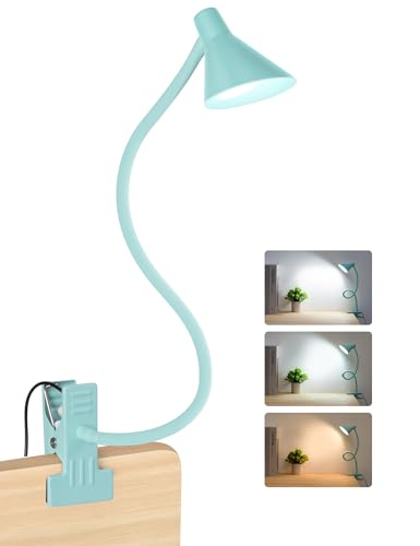 LiFMIRA Reading Light for Bed, Clip-on Desk Lamp 3 Color Modes Teal - color: Teal