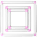 Pllieay 3 Pack Square Embroidery Hoops, Plastic Cross-Stitch Hoops
