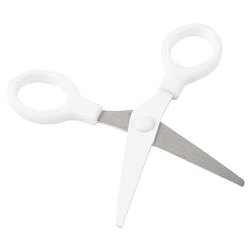 JAM PAPER Multi-Purpose Mini Scissors - 5 Inch - White - Soft Grip & Stainless Steel Precision Blades - Sold Individually - color: White, size: Mini (5 Inch)