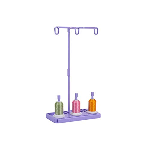 HONEYSEW Embroidery Thread Spool Holder Stand Sewing Machine Accessories Three Spool Thread Stand White Blue Pink Three Color for Choose (Purple) - color: purple