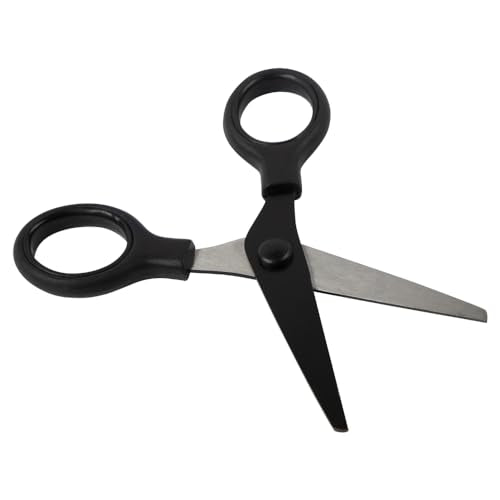 JAM PAPER Multi-Purpose Mini Scissors - 5 Inch - Black - Soft Grip & Stainless Steel Precision Blades - Sold Individually - color: Black, size: Mini (5 Inch)