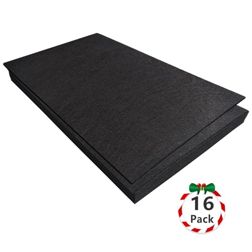 Jtnohx Felt for Crafts, 16 Pcs Felt Fabric, 7"×11.3" Stiff Felt Sheets, Craft Felt Square for Sewing (Black) - color: Black