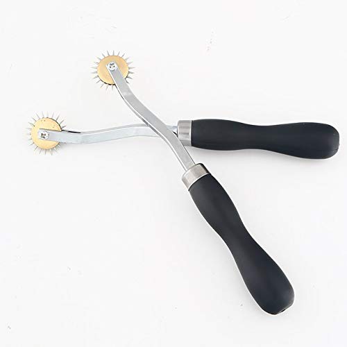TIHOOD 2PCS Needle Point Tracing Wheel, 4mm Leather Paper ClothSewing Overstitch Wheel Tool - color: Black